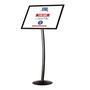Supporto insegna curva piedistallo ristorante menù tavola da pavimento 18x22" nero - Foto 1 di 10