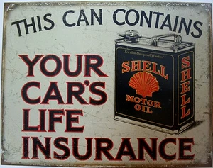 Vintage Replica Tin Metal Sign Shell Motor Oil gas station drum car life 2088 - Picture 1 of 1