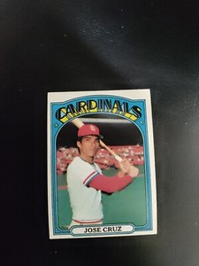 1972 TOPPS ** BASEBALL CARD # 107 JOSE CRUZ CARDINALS OUTFIELD vg free shipping 