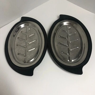 2 Vintage Nordic Ware Steak Sizzler Fajita Plates & Platter Holders No 310 - Image 1 of 4