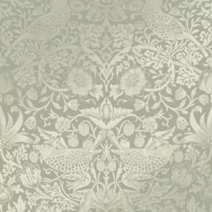 Graham & Brown William Morris At Home Strawberry Thief Fibrous Sage Wallpaper - Picture 1 of 3