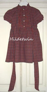 AMERICAN LIVING RED PLAID BUTTON DOWN DRESS 3/3T RED PLAID COLLAR VGC - Picture 1 of 5