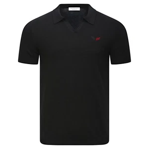 Poloshirt aus Merinowolle - Schwarz "Old Money Look" - Bild 1 von 3