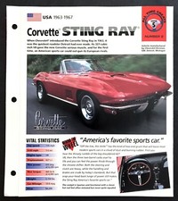 1966 CHEVROLET CORVETTE STING RAY CONVERTIBLE UNIQUE IMP BROCHURE