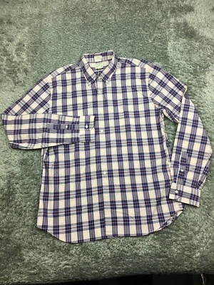 J. Crew 100's 2-Ply Yarns Button Up Shirt Mens Size XL Slim Pink Purple Plaid - Image 1 of 4