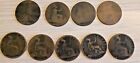 Queen Victoria Penny Coins 9 1884, 1889, 2 X 1891, 1892, 4 Unreadable
