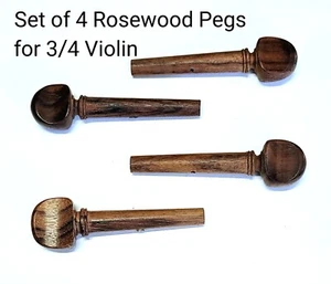 Rosewood Pegs for 3/4 Violin, Set of 4 - FREE SHIPPING - Picture 1 of 1