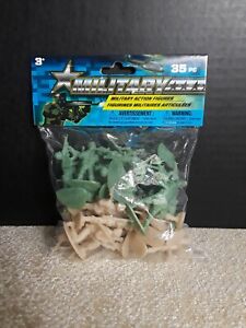 35 pièces MILITAIRE jouet en plastique soldats-combat armée hommes-vert et beige !!!!