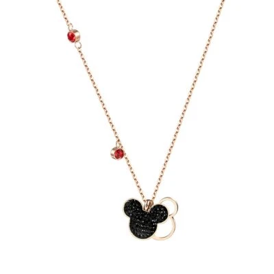 ZARD Disney Duo Mickey Mouse CZ Pavé Charm Pendant Necklace in Rose Gold Tone  - Image 1 of 4