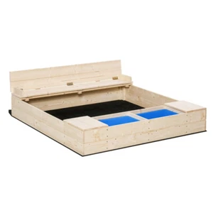 Kids Sandbox with Cover Natural Wood - Picture 1 of 8