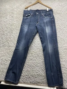 True Religion Herren Dark Denim Jeans Abschnitt Gerade Sitz Klappen Größe 36x35 EUC - Bild 1 von 4