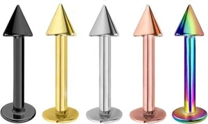 Labret Monroe Spike Lip Bar Tragus Cartilage Helix Ear Ring Stud Ear Piercing - Picture 1 of 15