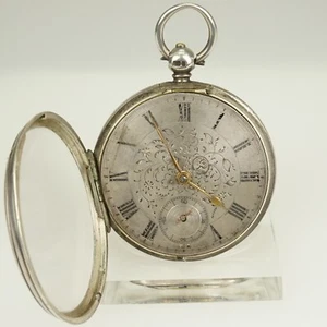 Rare! Antique Fusee Silver Pocket Watch Men's no duplex chronometer repeater RAR - Picture 1 of 11
