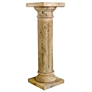 Colonna in Travertino con Scanalature Home Decor Made in Italy H 76cm - Picture 1 of 2