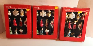 Merry Brite 12 kt mundgeblasenes Glas Weihnachten Mini Ornamente 2" ~ 2011 CVS 3 Sets von 12 - Bild 1 von 5