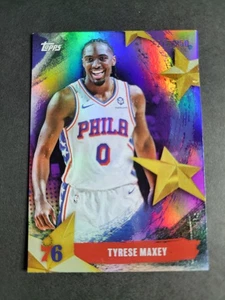 Tyrese Maxey 2025-26 Topps Basketball Stars of the NBA Purple Rainbow /250 - Picture 1 of 2