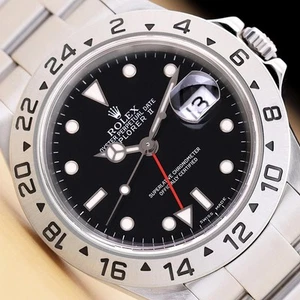 2001 PAPER ROLEX EXPLORER II 40MM 16570 STAINLESS STEEL GMT BLACK DIAL WATCH - Picture 1 of 12