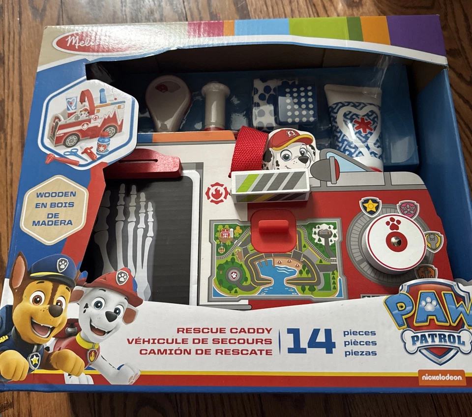 Melissa & Doug PAW PATROL 14 Piezas Madera RESCATE CADDY Vehículo Nuevo Foto 1 de 2