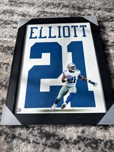 NFL Zeke Elliot 14x18 quadro incorniciato Dallas Cowboys 21 - Foto 1 di 3