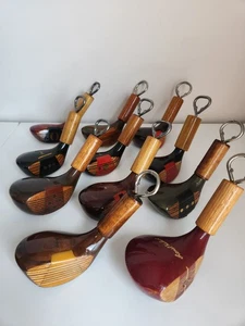 1 Bottle Opener Made With Real Vintage wood Golf club Beer Opener Bar Man Cave - Picture 1 of 12