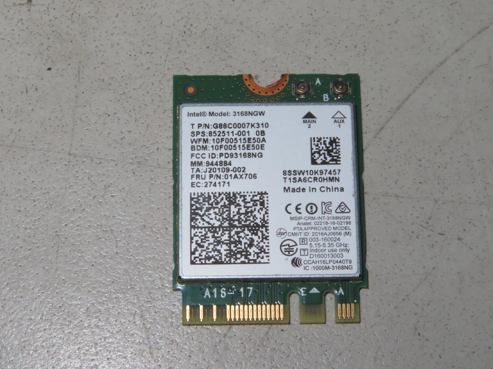 Intel Wireless AC 3168NGW kit dual band WiFi card - Image 1 of 1
