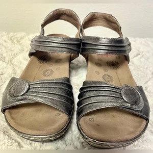 Sandalia de cuero para caminar Taos Escape color peltre para mujer talla 7 - Imagen 1 de 8