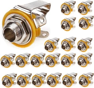 6,35mm 1/4 Inch Female Guitar Input Jack, 6,35mm TRS Stereo Panel Mount Socket, - Afbeelding 1 van 7