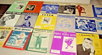 SHEB WOOLEY, BIG BOPPER, ELVIS Y MÁS *Lote de 18 PARTITURAS -años 50- Años 60 En muy buena condición Foto 1 de 4