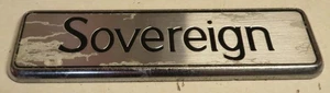 VINTAGE JAGUAR XJ6 SOVEREIGN REAR TRUNK EMBLEM LOGO BADGE PLATE OEM 1.5" x 5.5" - Picture 1 of 8