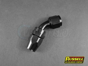 Russell 10AN Swivel 45 Degree Hose End Adapter Aluminum Black - Bild 1 von 9