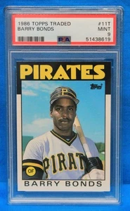 1986 TOPPS TRADED # 11T Barry Bonds RC PSA 9 MINT # 51438619  PITTSBURGH PIRATES - Picture 1 of 2