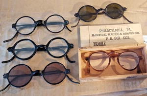 5 pairs Vintage Antique Eyeglasses Sunglasses Round Bakelite Frames 1920s-30s - Picture 1 of 8
