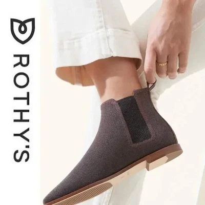 NWT Rothy’s The Merino Wool Chelsea Ankle Boot in Cocoa Brown 8. - Image 1 of 4