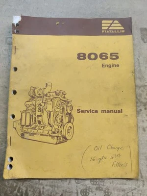 Formulario Manual de Servicio Motor Fiat-Allis 8065 Nº73121213 Foto 1 de 4
