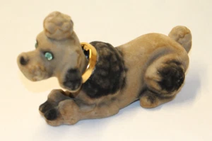 VINTAGE FLOCKED POODLE DOG BOBBLE HEAD, 10 ¾ INCH LONG, 6 INCHES TALL - Picture 1 of 13