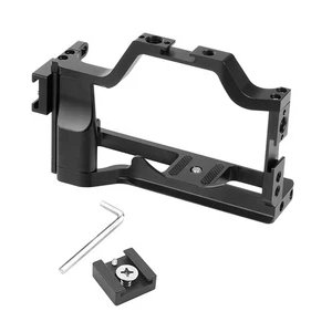 Aluminum Camera Cage For Canon EOS M50 M5 SLRW/Cold Shoe Mount 1/4" 3/8" Hole - Picture 1 of 12