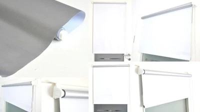 Thermo Rollo Klemmfix Verdunkelungsrollo Klemmträger ohne Bohren Seitenzug weiß - Bild 1 von 4