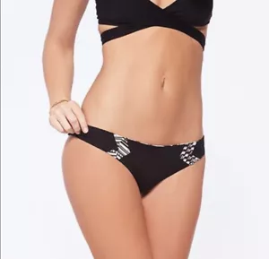 L*SPACE CHLOE SWIM BIKINI BOTTOM BLACK WHITE REVERSIBLE LARGE NWOT - Picture 1 of 7