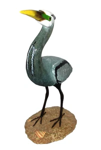 Tolle Blaureiher Figur. Polyresin handbemalt Vogel Ornament - Bild 1 von 5
