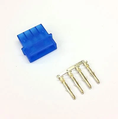 PK OF 5 - MALE 4 PIN MOLEX PC PSU POWER SUPPLY CONNECTOR - BLUE INC PINS - Image 1 of 4