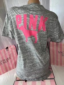 Victoria Secret PINK T-Shirt Boyfriend Fit Small Hot Pink Logo - Bild 1 von 2