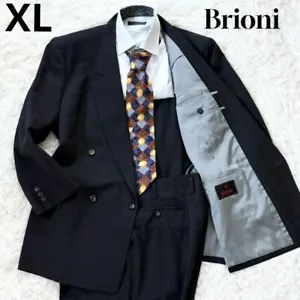 Good condition Brioni suit setup double stripe custom made dark gray F/S - Picture 1 of 10