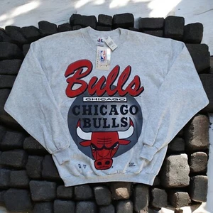 Vintage 90's Chicago Bulls NBA Crewneck Sweatshirt XL Gray USA Jordan - Picture 1 of 10