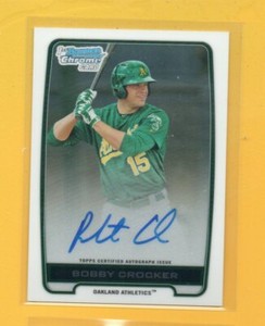 D24956  2012 Bowman Chrome Prospect Autographs #BC Bobby Crocker A'S
