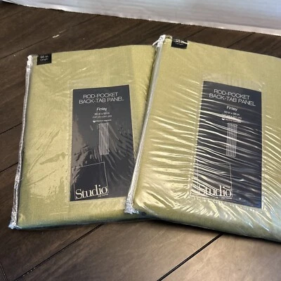 2-Studio JCP Home Collect. Rod-Pocket Back-tab Panel Curtain Finley Spring 50x95 - Image 1 of 4