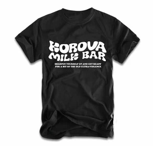T-shirt Korova Milk Bar A arancione meccanico Stanley Kubrick ultraviolenza Alex - Foto 1 di 1