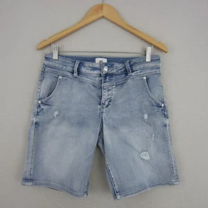 Just Jeans Shorts Womens 10 Blue Amaze Knit Denim Relaxed Mid Rise Boho Faded - Picture 1 of 16