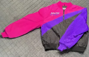 Vintage Arcticwear Arctic Cat Racing Snowmobile Jacket Size XL Pink Purple Black - Picture 1 of 10