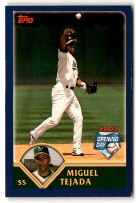 2003 Topps Opening Day Mini Stickers Miguel Tejada #NNO Oakland Athletics - Image 1 of 2