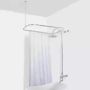Utopia Alley Aluminium Hoop Duschstange für Krallenfußwanne Chrom 46"x22" HP1SS - Bild 1 von 5